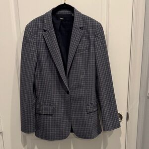 Theory Blue Checkered Blazer